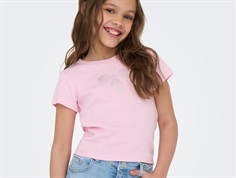 Kids ONLY t-shirt roseate spoonbill with rhinestones in bow  